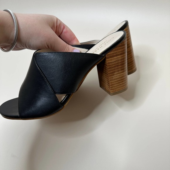 NINE WEST gigi black cross strap mule sandal 7 - Picture 3 of 6